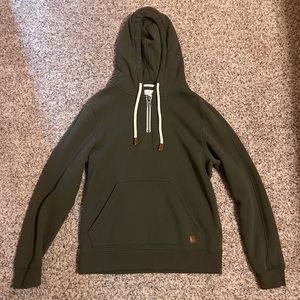 Olive Green Quarter Zip Hoodie